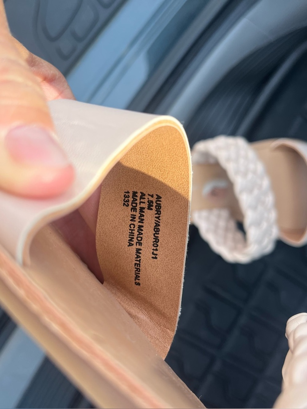 Madden Girl Women’s Braided Aubry Slide Sandals in Cream - Picture 3 of 3